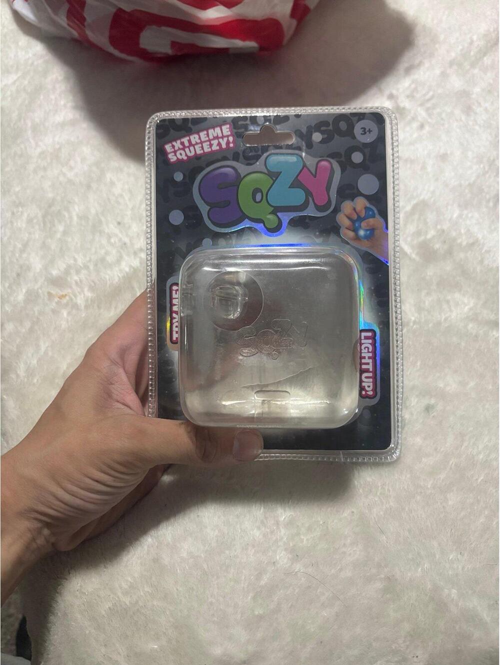 SQZY Cube Light Up Squishy Sensory Toy Clear